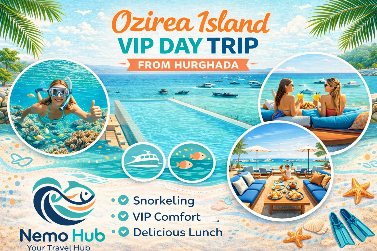 Ozirea Island VIP Day Trip (Snorkeling, Lunch & Beach Relax)